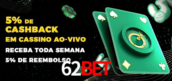 Promoções do cassino ao Vivo 62bet
